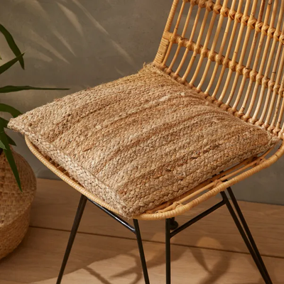 Isabelle Natural Jute seat pads for chairs