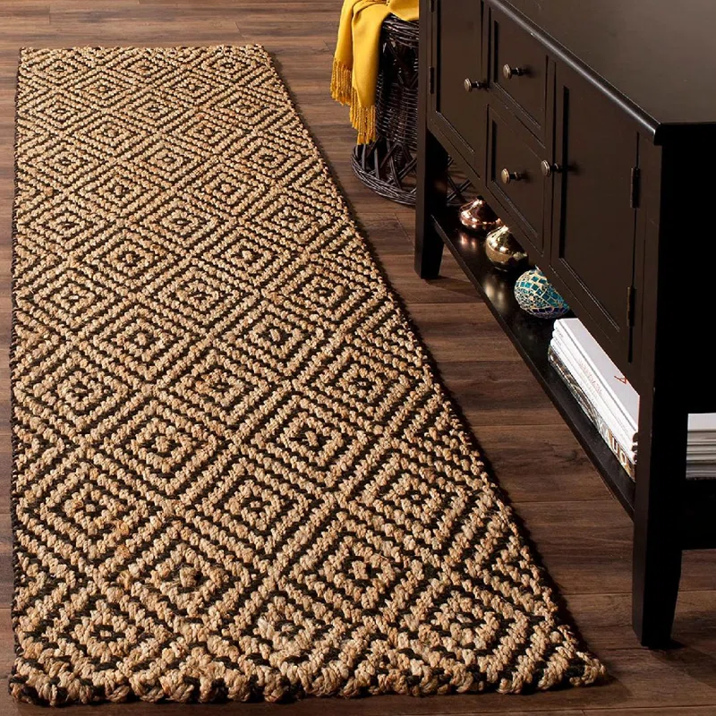 Handcrafted Arizona Diamond Jute Rug, Natural Jute Rugs