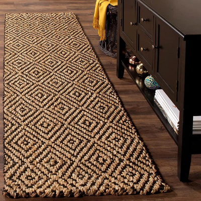 Handcrafted Arizona Diamond Jute Rug, Natural Jute Rugs