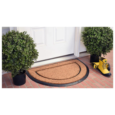 The Commodore Coir & Rubber Halfround Monogram Doormat