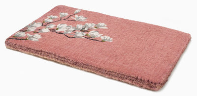 Coral Magnolia Printed Natural Coir Doormat