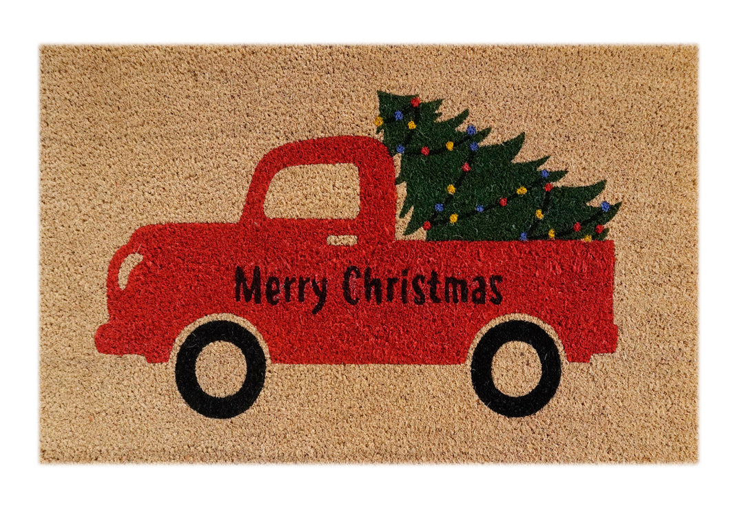 Christmas Truck Coir Doormat