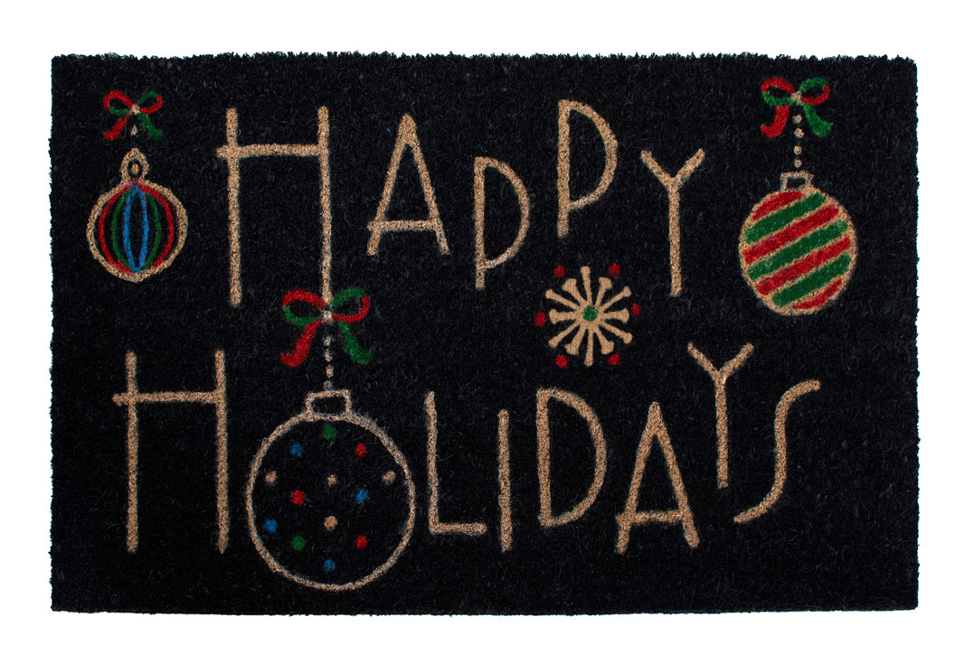 Holiday Noir Printed Natural Coir Doormat