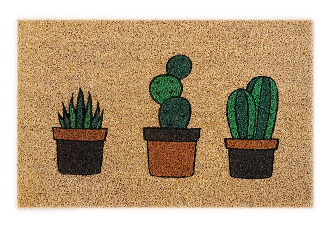 Cactus Pot Printed Coir Doormat