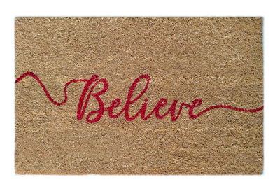 Believe Xmas Printed Coir Doormat