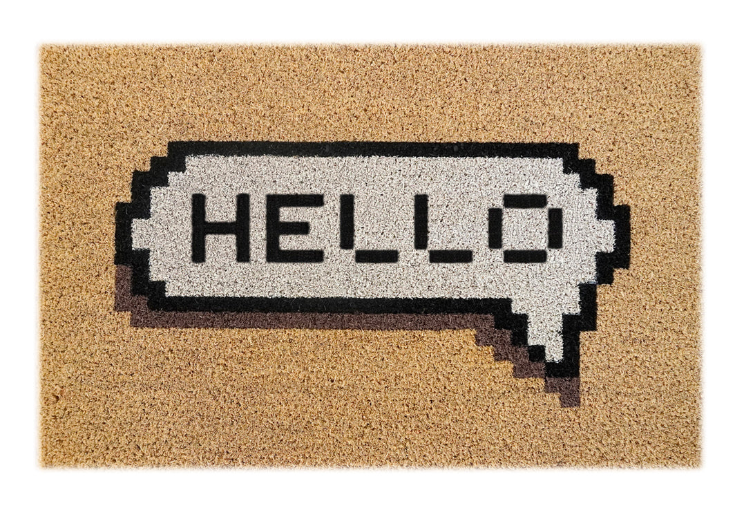 Retro Hello Coir Doormat