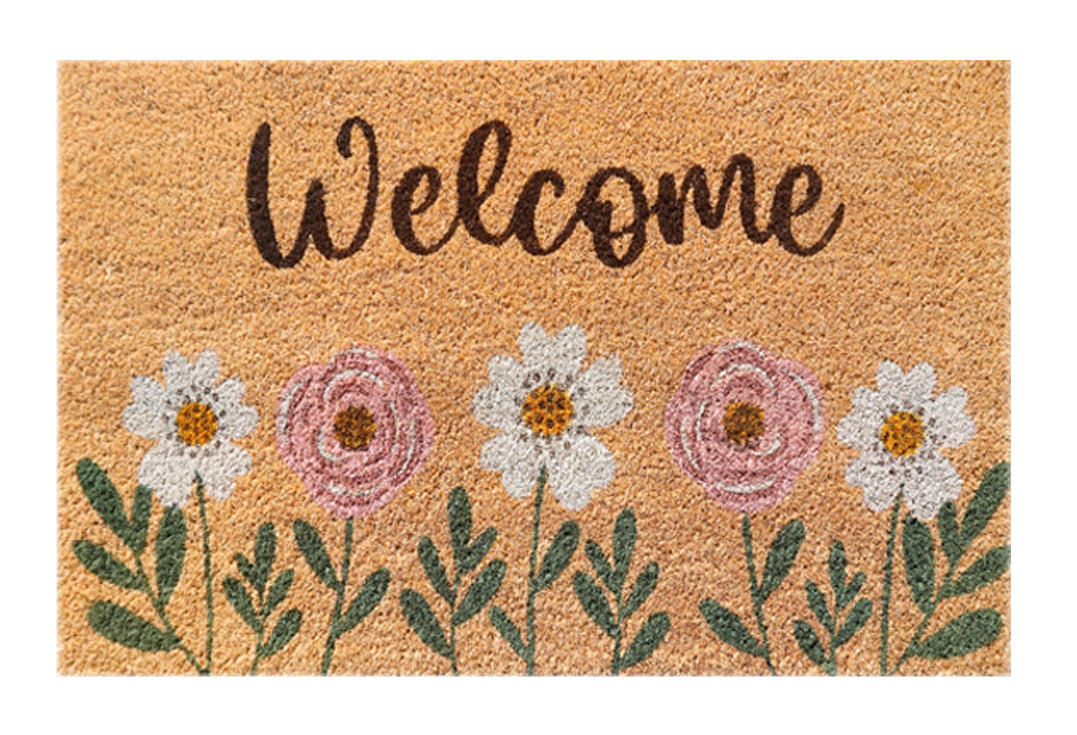 Welcome Blossom Coir Doormat