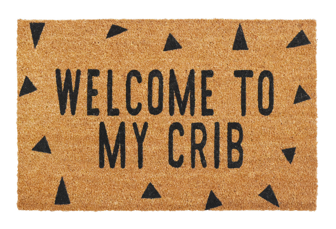 My Crib Script Printed Natural Coir Doormat, Outdoor mats