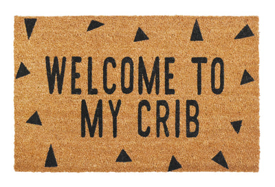 My Crib Script Printed Natural Coir Doormat, Outdoor mats