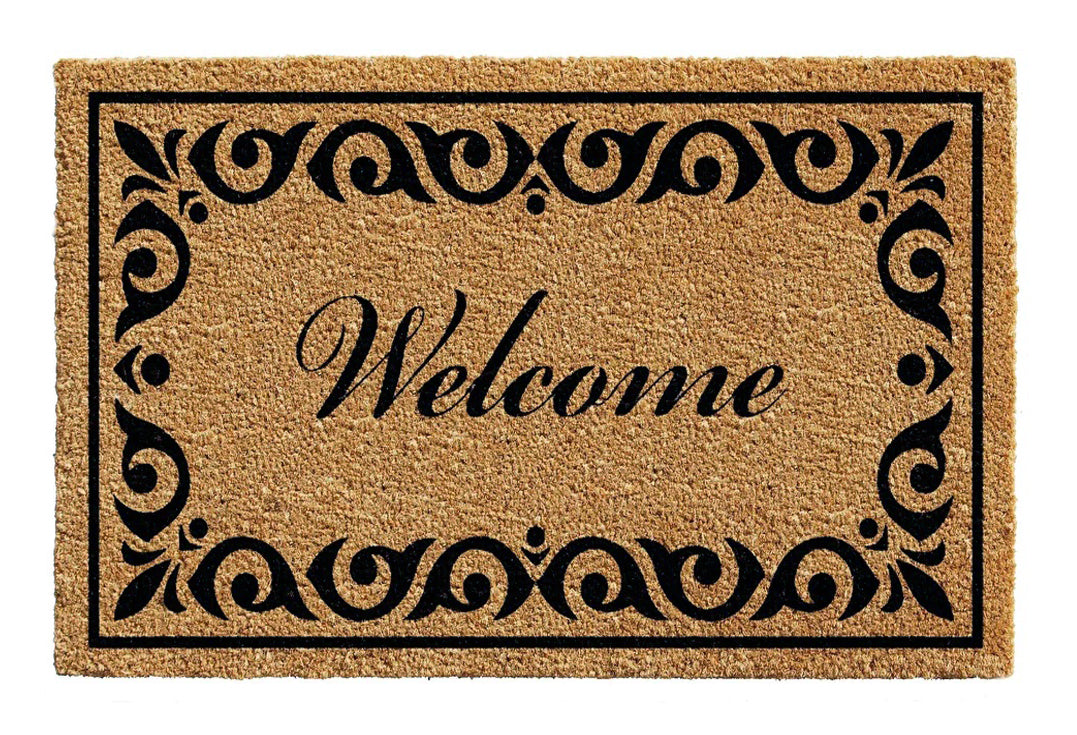 Coir Abigail Welcome Doormat with Black