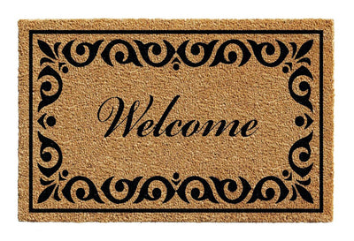 Coir Abigail Welcome Doormat with Black