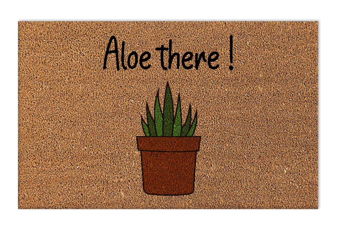 Coir aloe there printed door mat