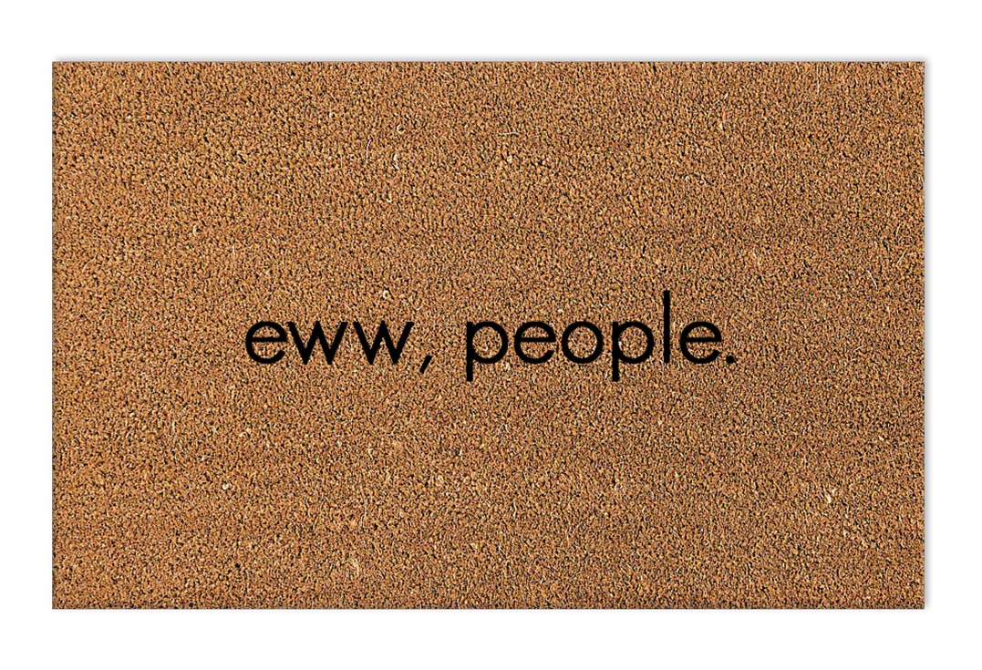 Eww People Printed Natural Coir Doormat