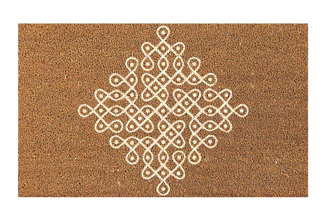 Kolam Diwali Printed Natural Coir Doormat