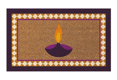 Diwali Diya Natural Coir Doormat