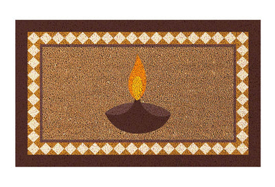 Diwali Diya Natural Coir Doormat