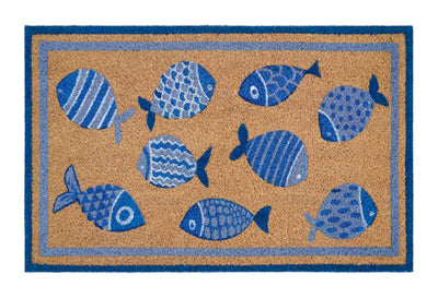 Blue Fishy Printed Coir Doormat