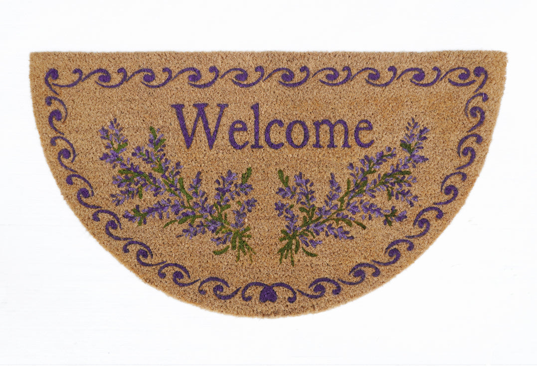 Viola Flower Coir Halfround Doormat