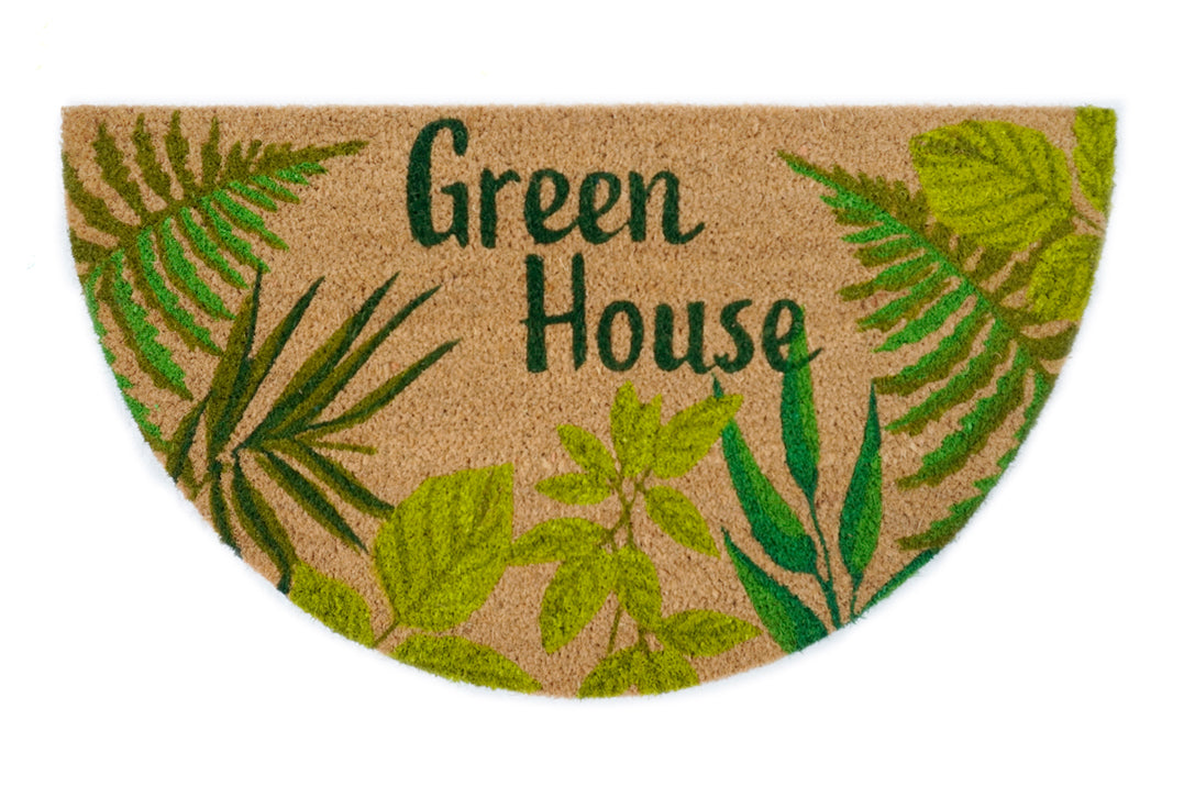 Green House Printed Natura Halfround Coir Doormat