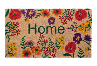 Home Wildflower Printed Natural Coir Doormat