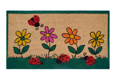 Ladybug Garden Printed Natural Coir Doormat