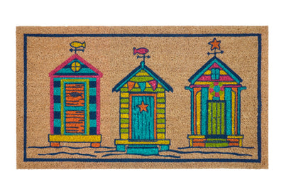 Beach Hut Printed Coir Doormat