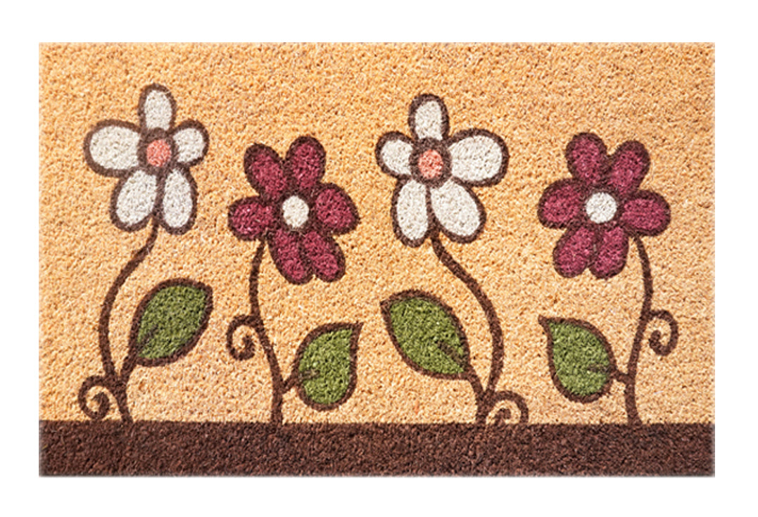 Kiddy Flower Printed Natural Coir Doormat