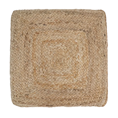 Birch Upholstered Jute Pouf