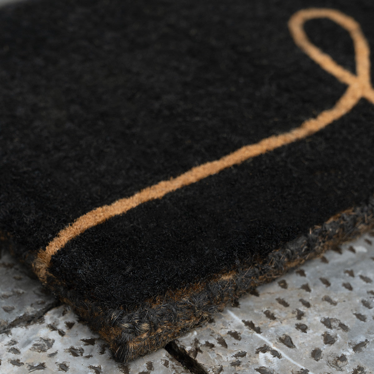 Hello Cursive Printed Natural Coir Doormat