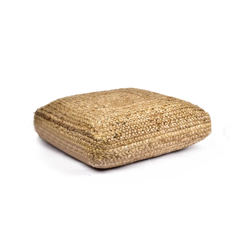 Birch Upholstered Jute Pouf