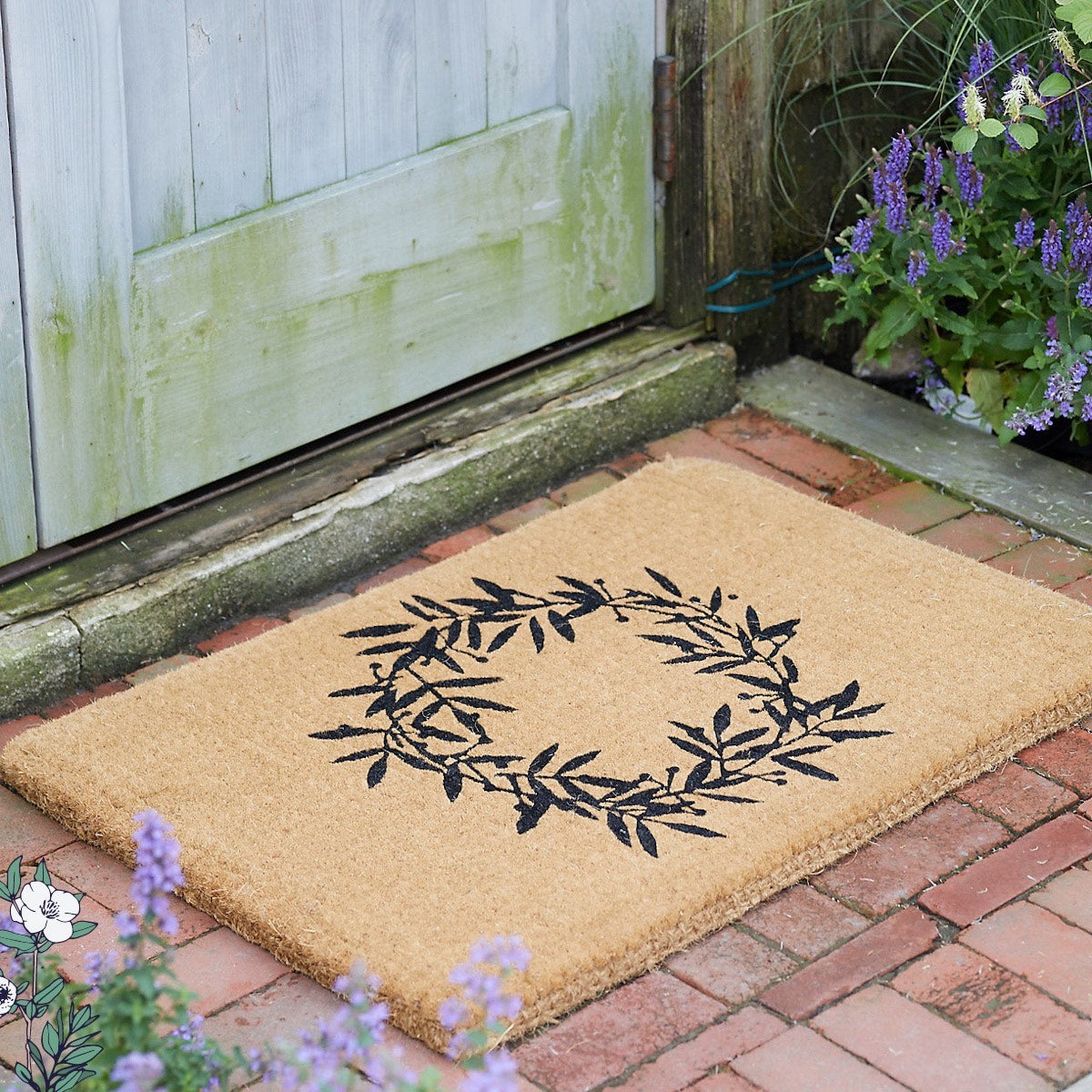 Wreath Flora Coir Mat