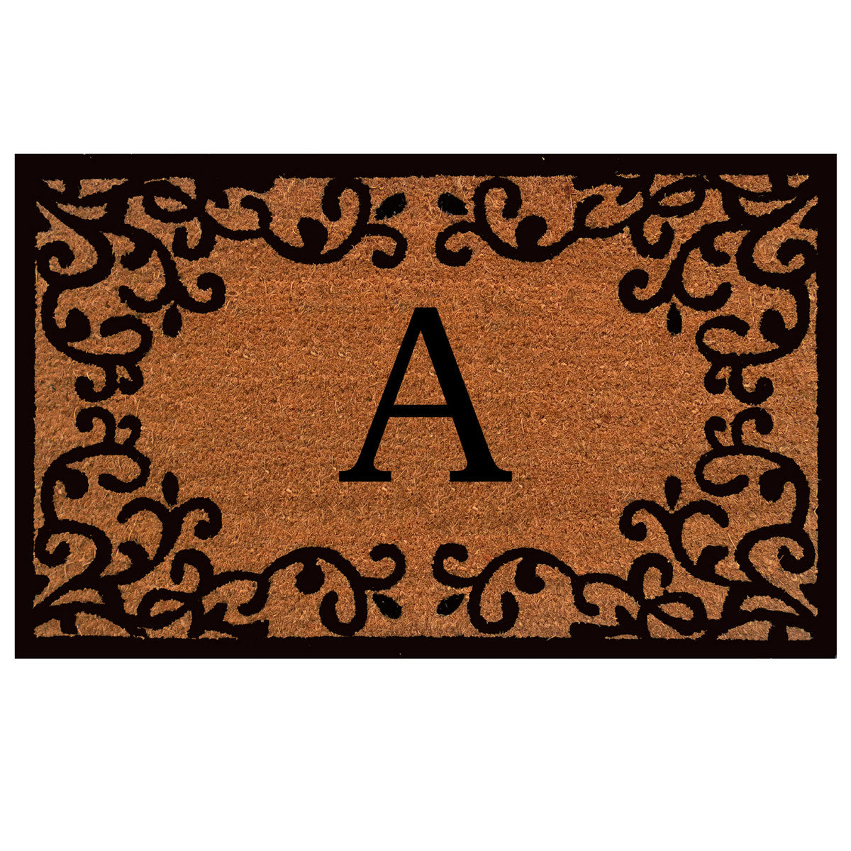 Laurel Monogram Printed Natural Coir Doormat