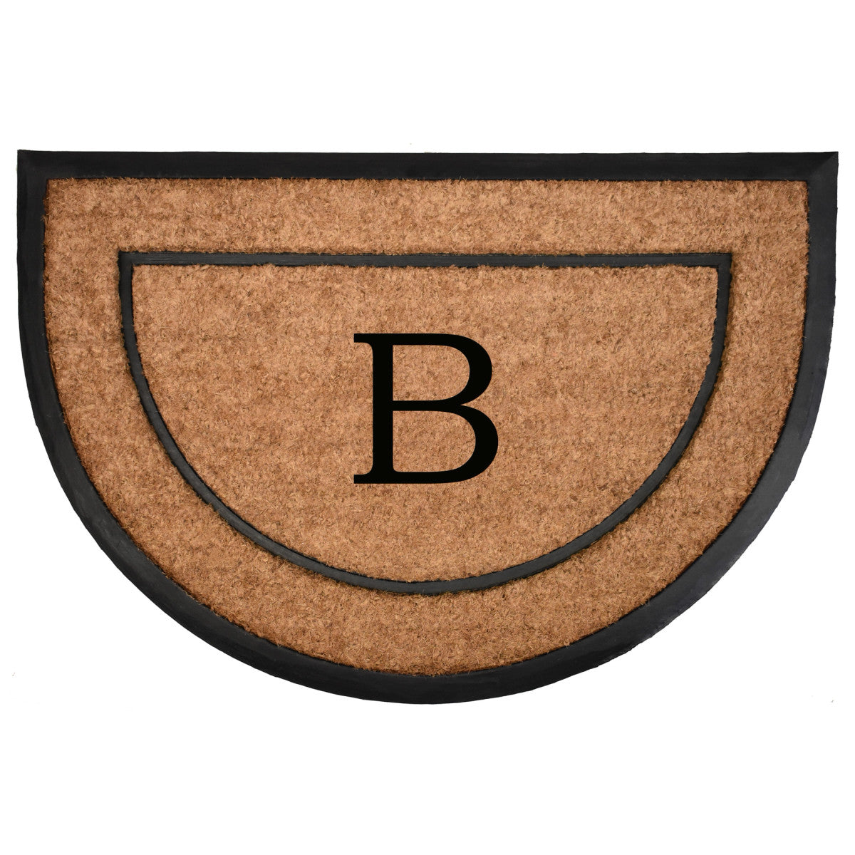 The Commodore Coir & Rubber Halfround Monogram Doormat