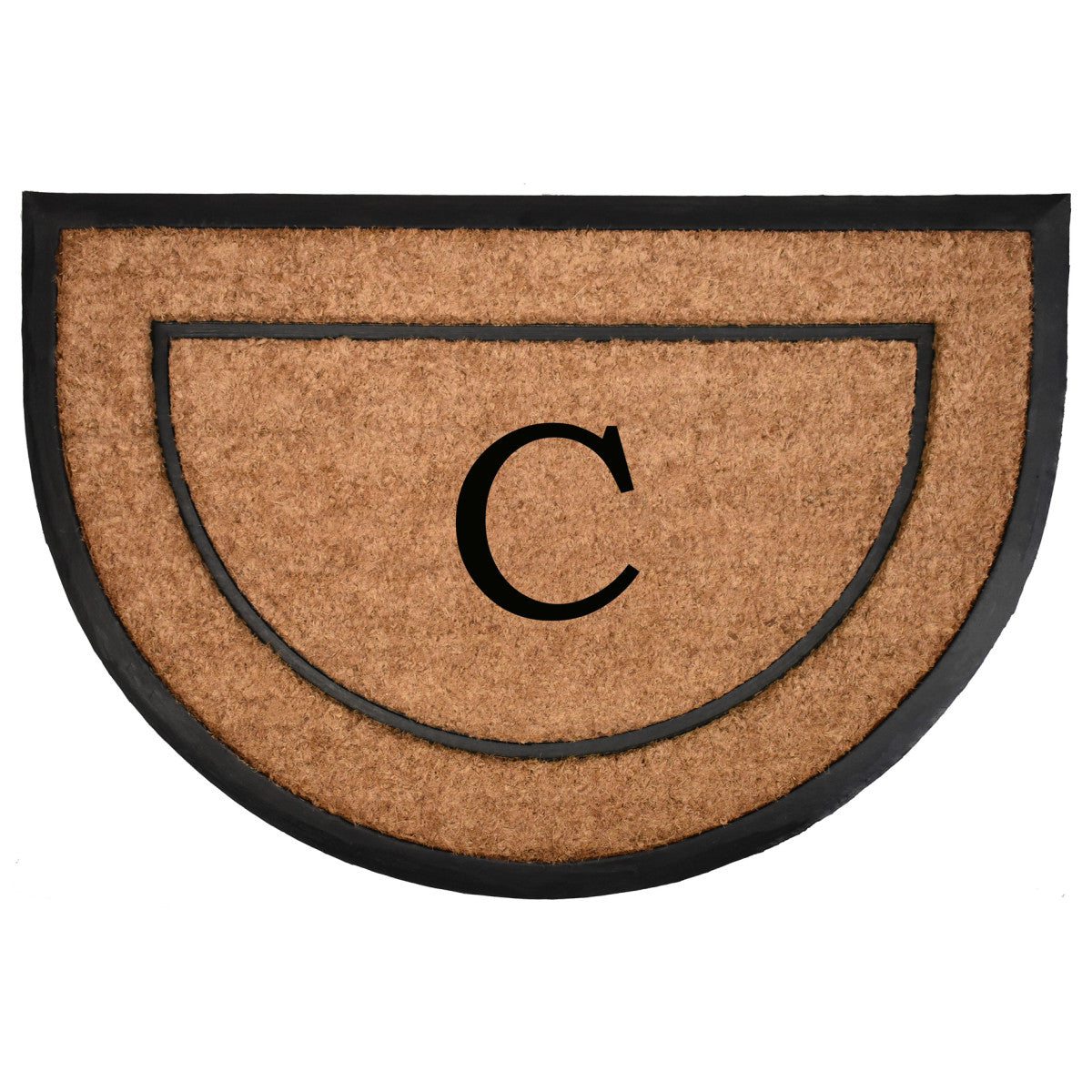 The Commodore Coir & Rubber Halfround Monogram Doormat