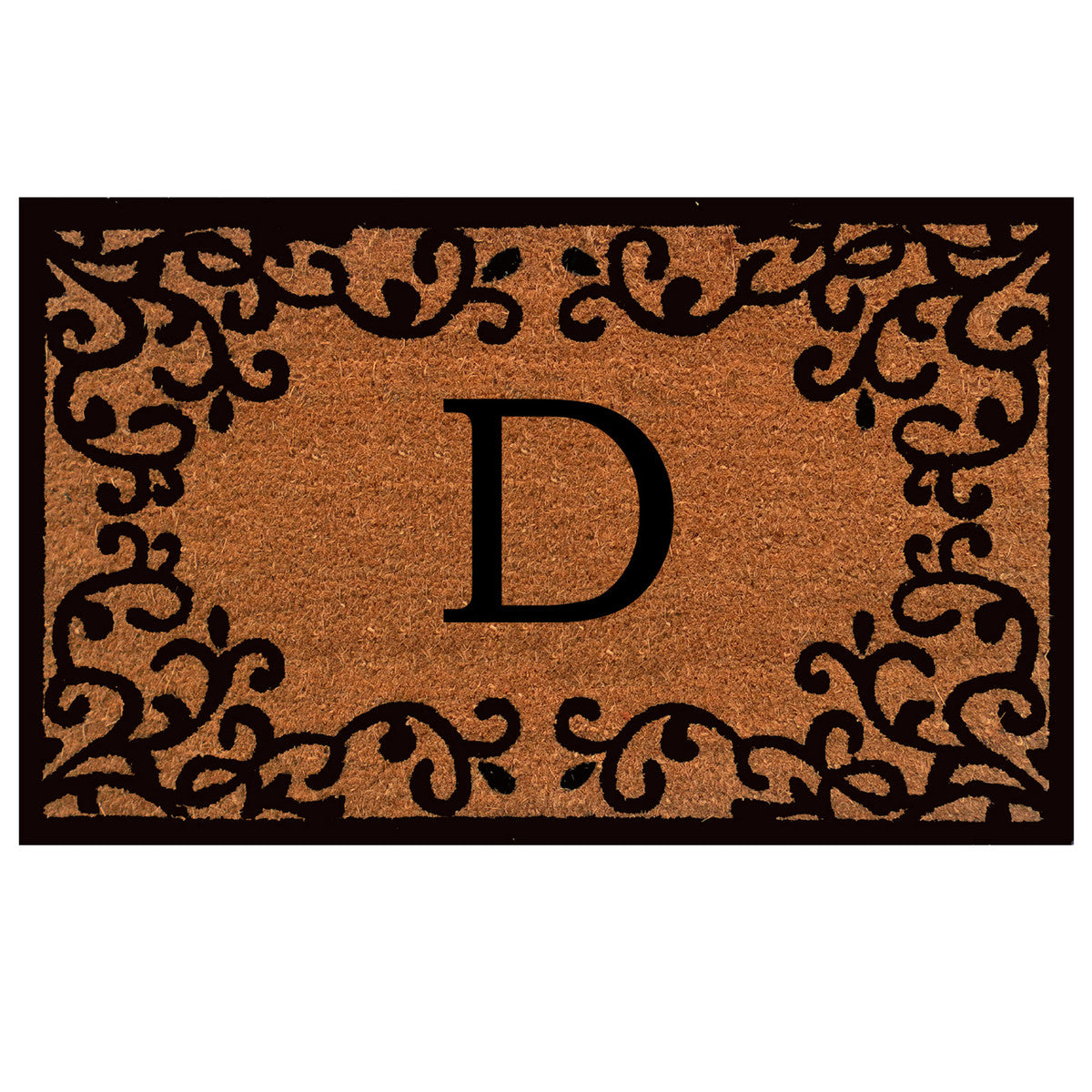 Laurel Monogram Printed Natural Coir Doormat