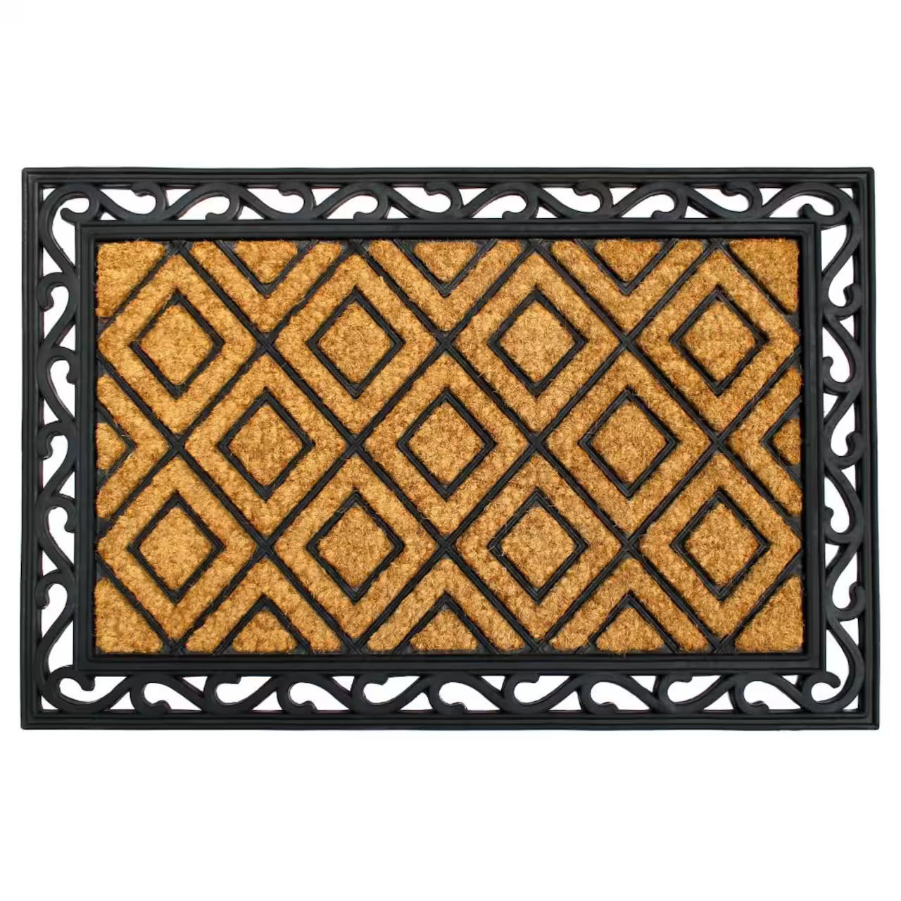 Diamond Doma Natural Coir & Rubber Doormat