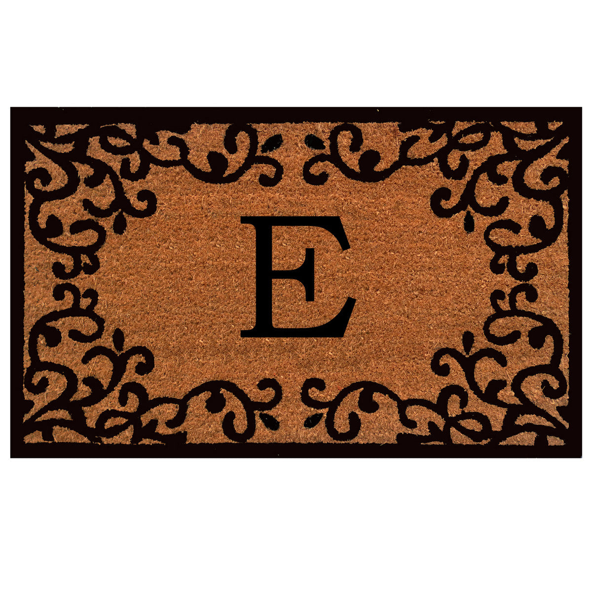 Laurel Monogram Printed Natural Coir Doormat