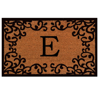 Laurel Monogram Printed Natural Coir Doormat