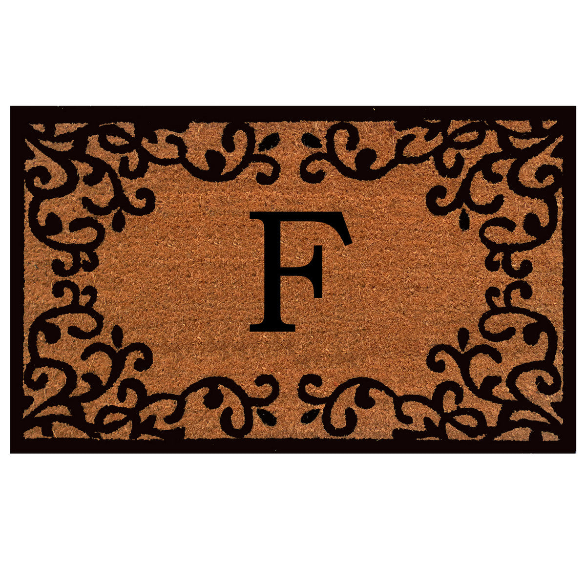 Laurel Monogram Printed Natural Coir Doormat