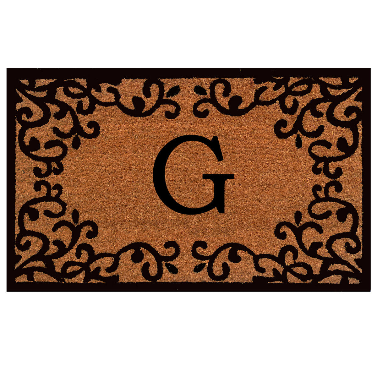 Laurel Monogram Printed Natural Coir Doormat