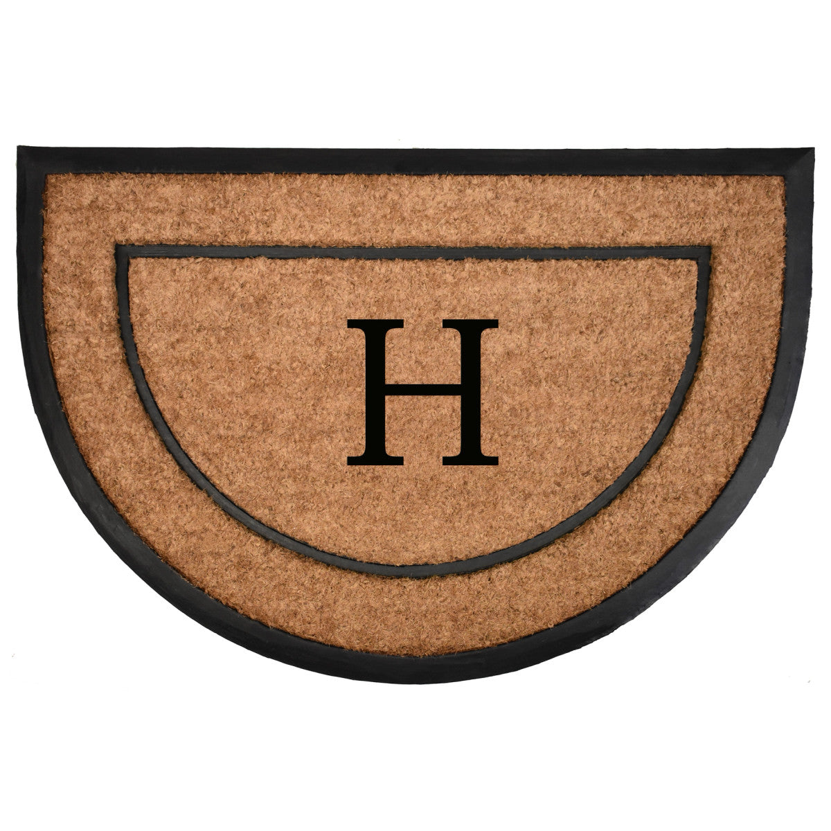 The Commodore Coir & Rubber Halfround Monogram Doormat