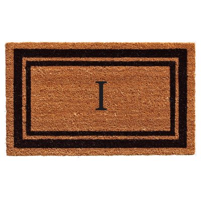 Black Border Coir Monogram Doormat