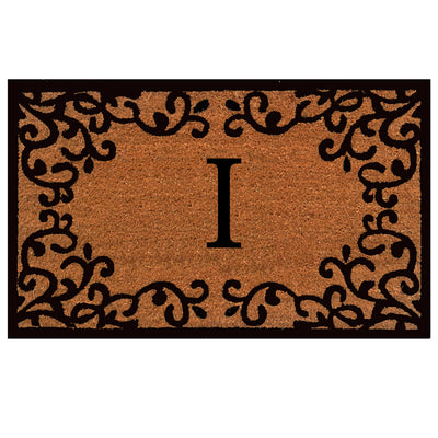 Laurel Monogram Printed Natural Coir Doormat