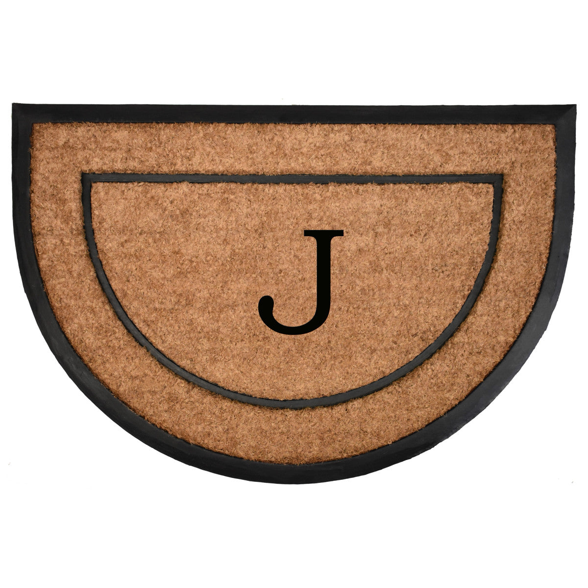 The Commodore Coir & Rubber Halfround Monogram Doormat