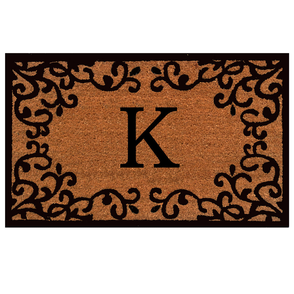 Laurel Monogram Printed Natural Coir Doormat