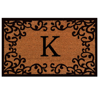 Laurel Monogram Printed Natural Coir Doormat