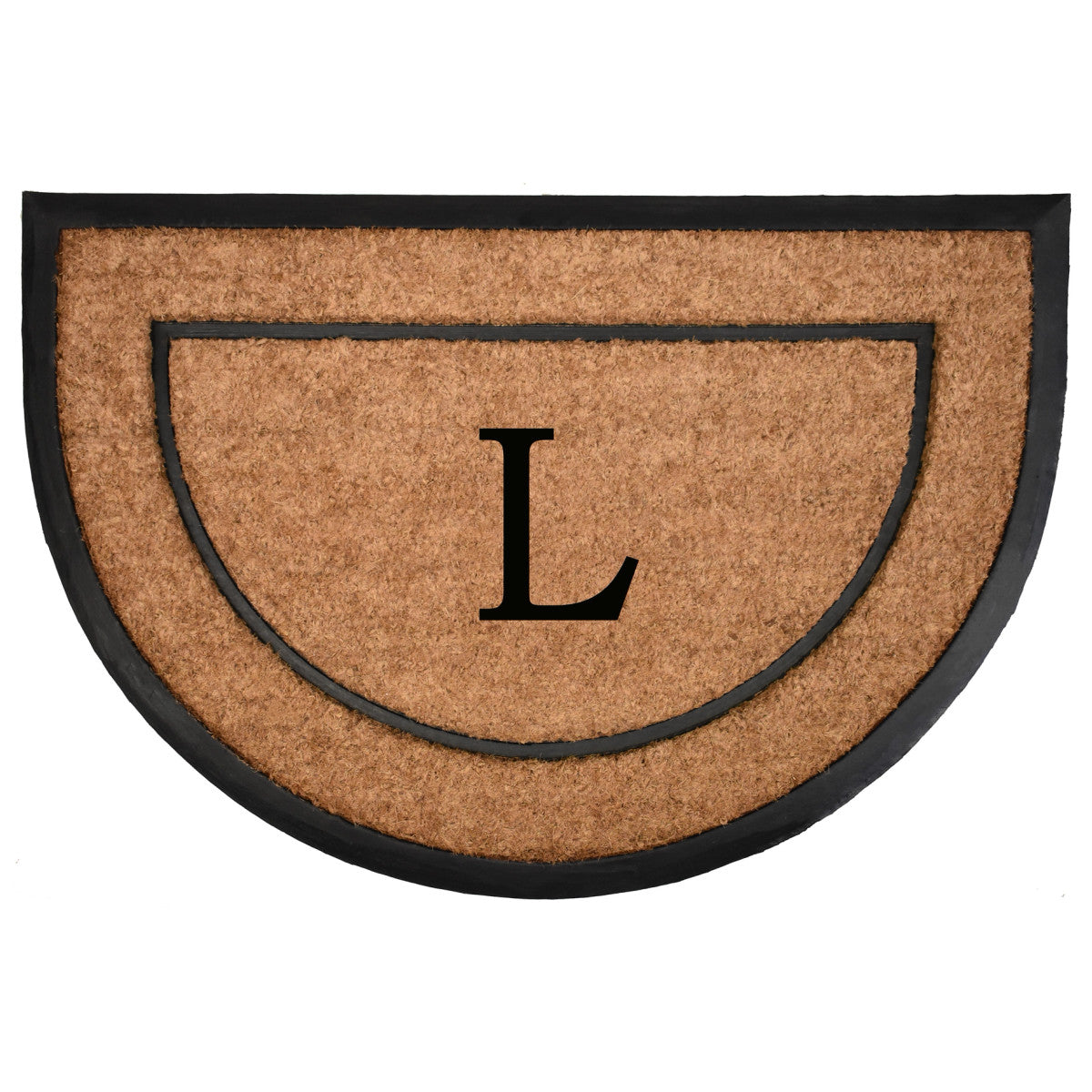 The Commodore Coir & Rubber Halfround Monogram Doormat