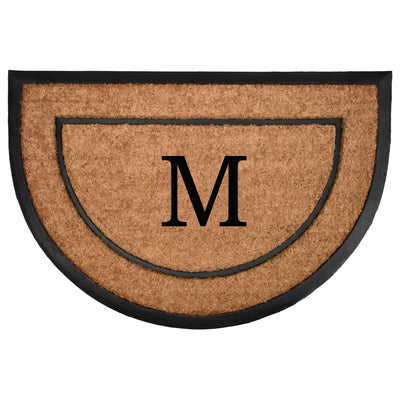 The Commodore Coir & Rubber Halfround Monogram Doormat