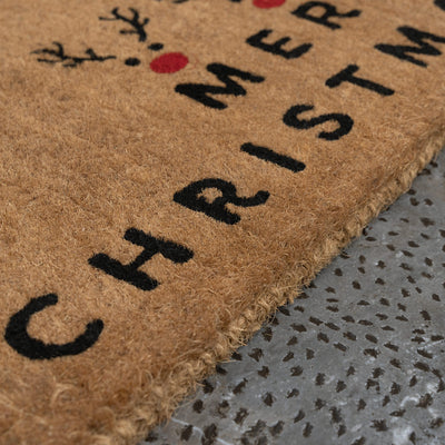 Three Reindeer Christmas Coir Mat