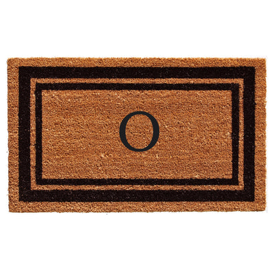 Black Border Coir Monogram Doormat